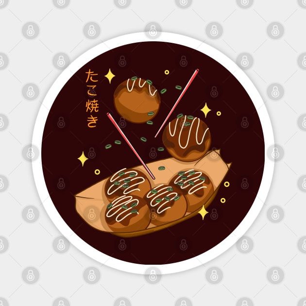 Kawaii Yummy Takoyaki Magnet by Kimprut